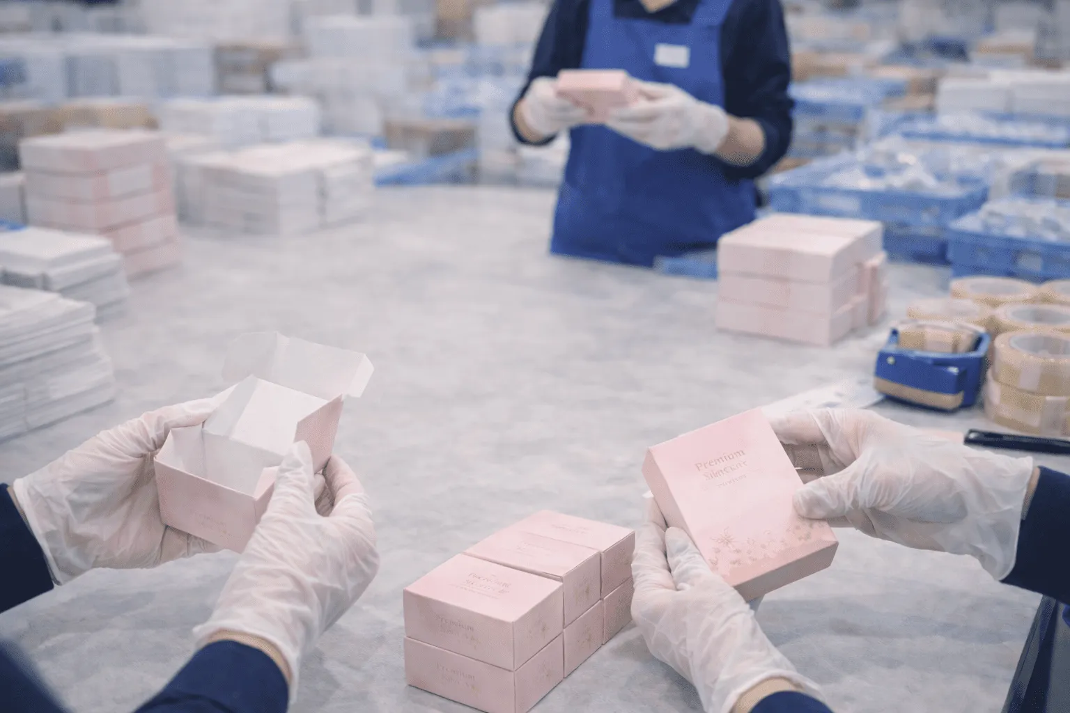 箱組み立て作業 重量 数量チェック